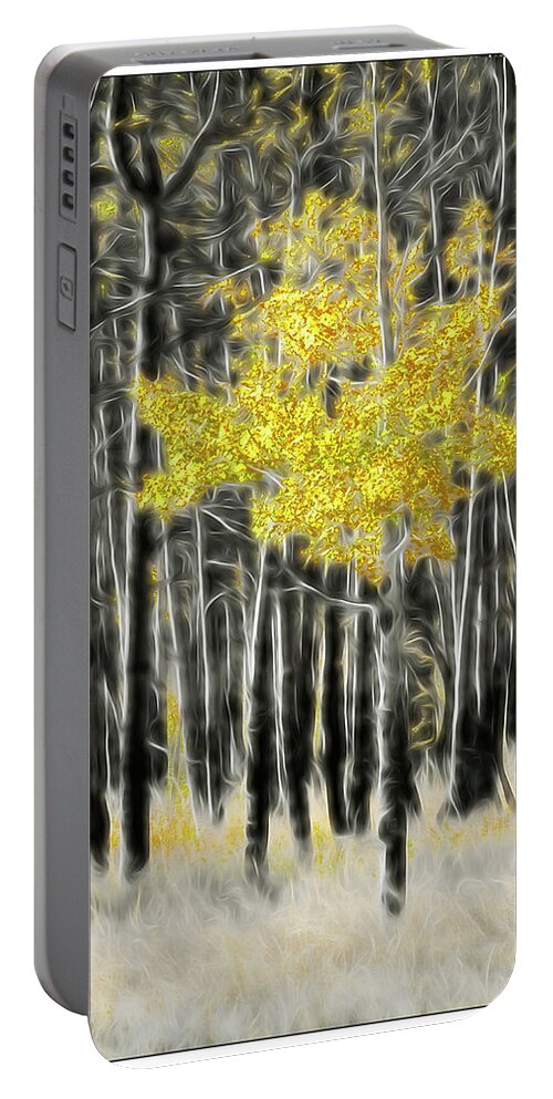 Aspen Portable Battery Charger featuring the photograph Feathered Aspen by Peggy Dietz