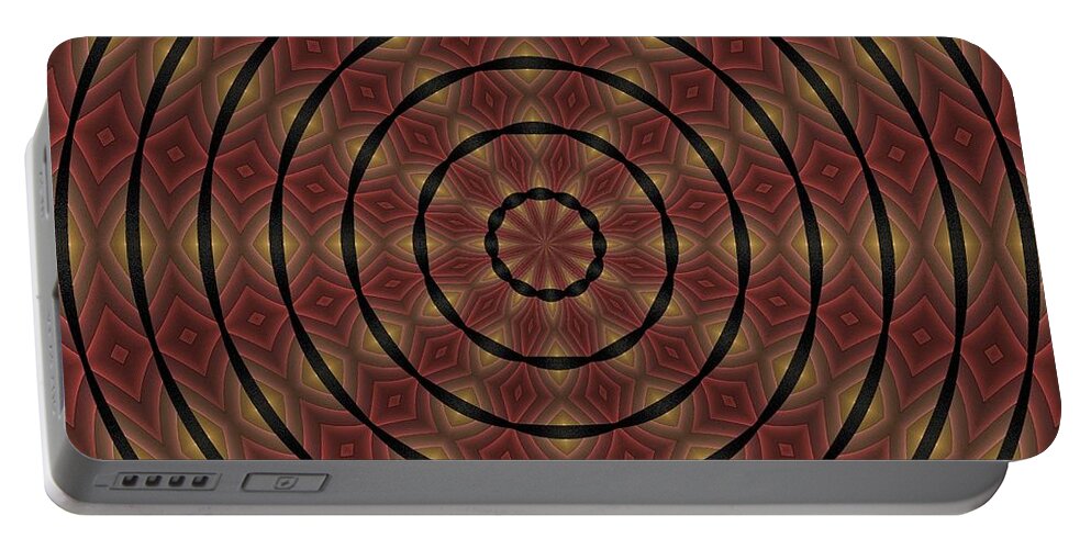 Fractal Abstract Portable Battery Charger featuring the digital art Feathered Harmonics 2 by Doug Morgan