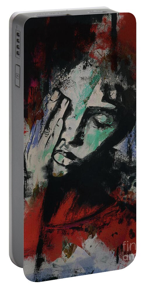 Dance Portable Battery Charger featuring the painting Female art 98mn by Gull G