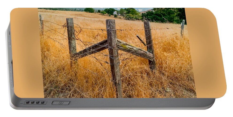 Fences Portable Battery Charger featuring the photograph Fenced In by Derek Dean