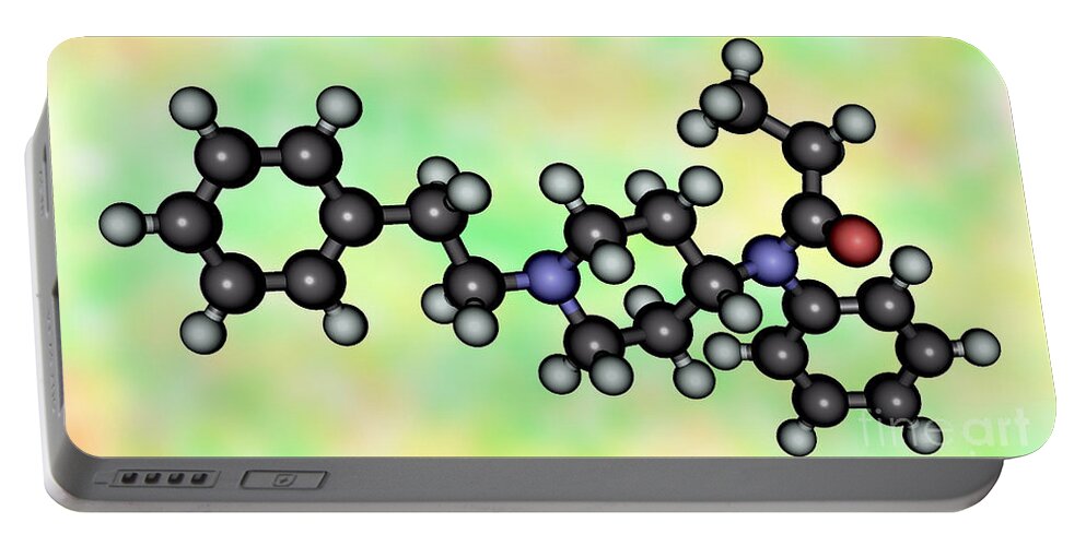 Fentanyl Portable Battery Charger featuring the photograph Fentanyl, Molecular Model by Scimat