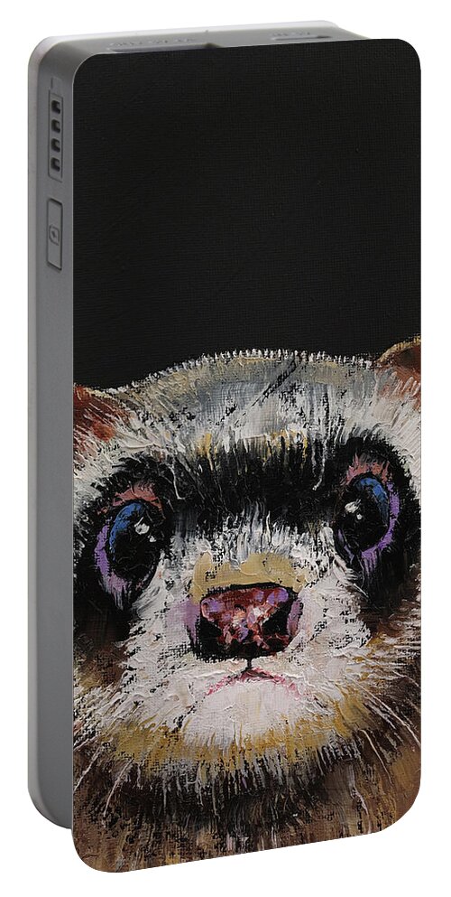 Baby Portable Battery Charger featuring the painting Ferret by Michael Creese
