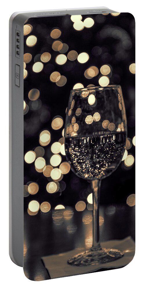 Wine Portable Battery Charger featuring the photograph Festive White Wine by Steven Sparks