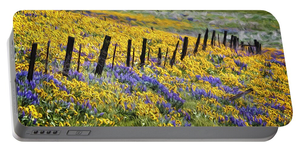 Field Of Gold And Purple Portable Battery Charger featuring the photograph Field of Gold and Purple by Wes and Dotty Weber