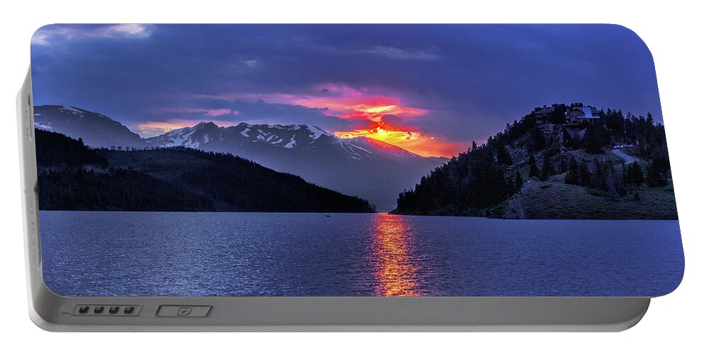 Fiery Sunset Portable Battery Charger featuring the photograph Fiery Sunset at Summit Cove by Stephen Johnson