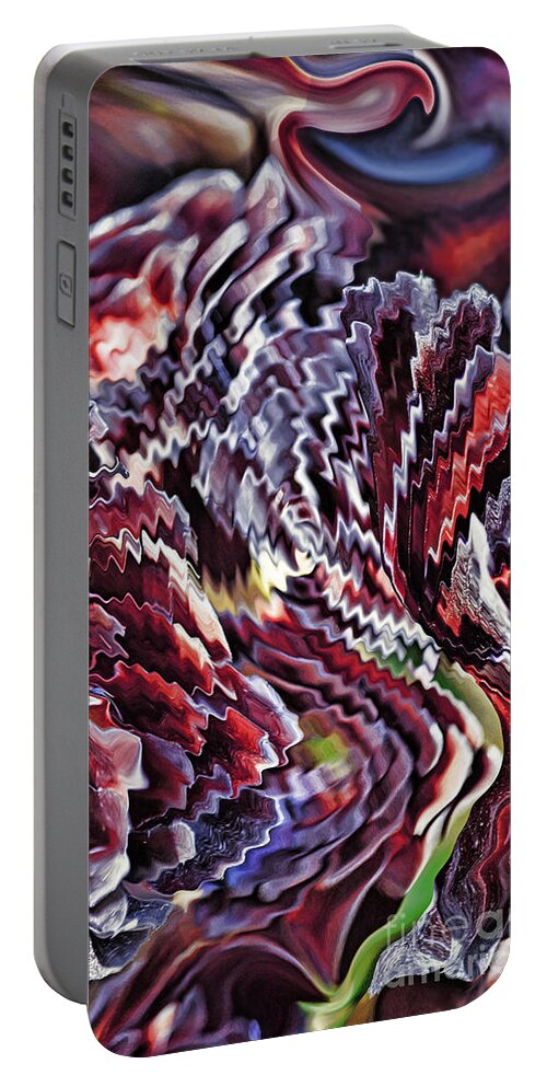 Motion Portable Battery Charger featuring the digital art Fiesta VI by Jim Fitzpatrick