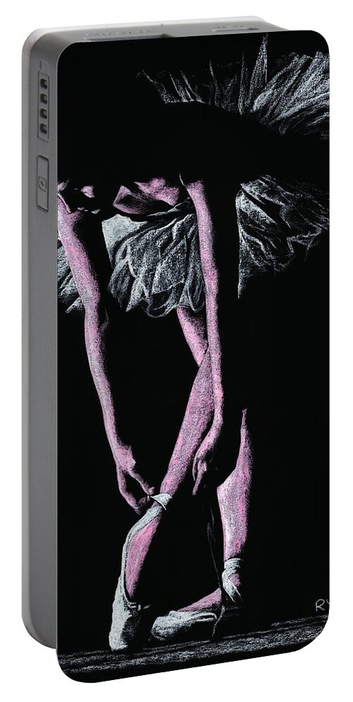 Dancer Portable Battery Charger featuring the pastel Final Adjustments by Richard Young