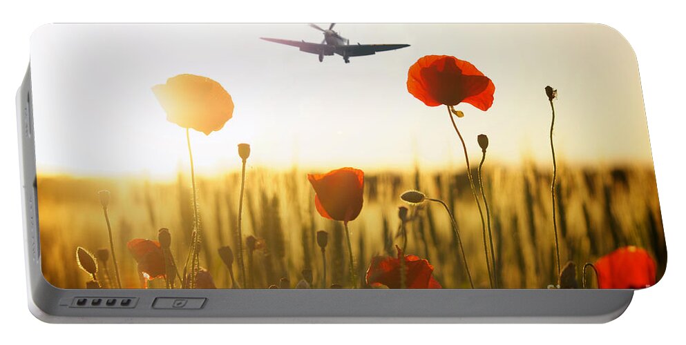 Supermarine Portable Battery Charger featuring the digital art Final Approach by Airpower Art