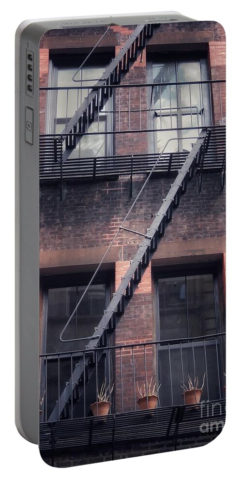 Fire Escape Portable Battery Charger featuring the photograph Fire Escape by Diana Rajala