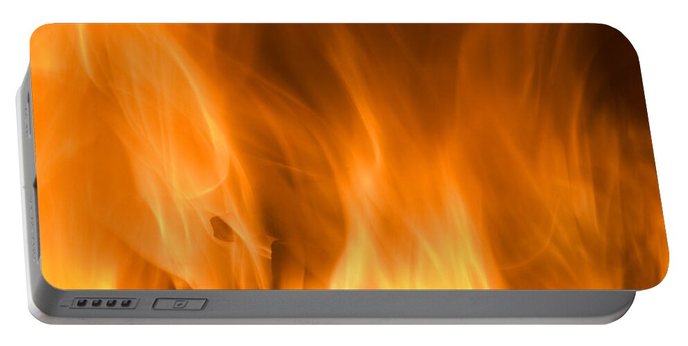Fire Background Portable Battery Charger featuring the photograph Fire flames background by Michalakis Ppalis