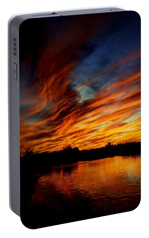 Sunset Portable Battery Charger featuring the photograph Fire Sky by Saija Lehtonen
