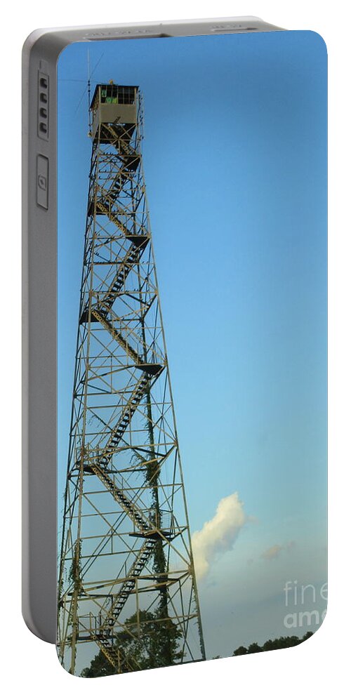 Fire Tower Portable Battery Charger featuring the photograph Fire Tower by Randall Weidner
