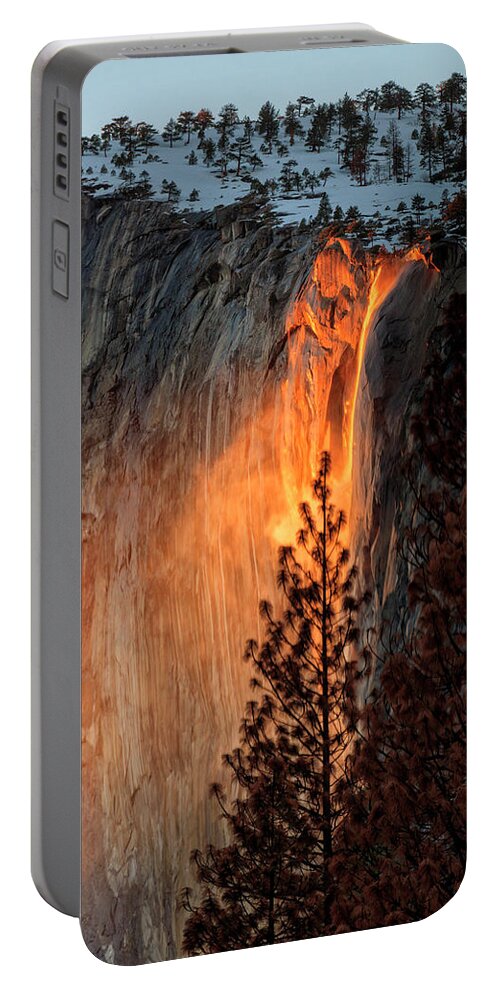 Yosemite Portable Battery Charger featuring the photograph Firefalls by Erick Castellon