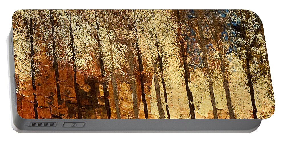 Fire Portable Battery Charger featuring the painting Firestorm by Linda Bailey