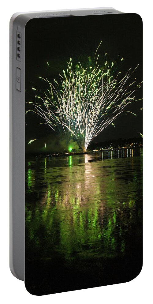 St. Charles Portable Battery Charger featuring the photograph Fireworks or a bush by Joe Kopp