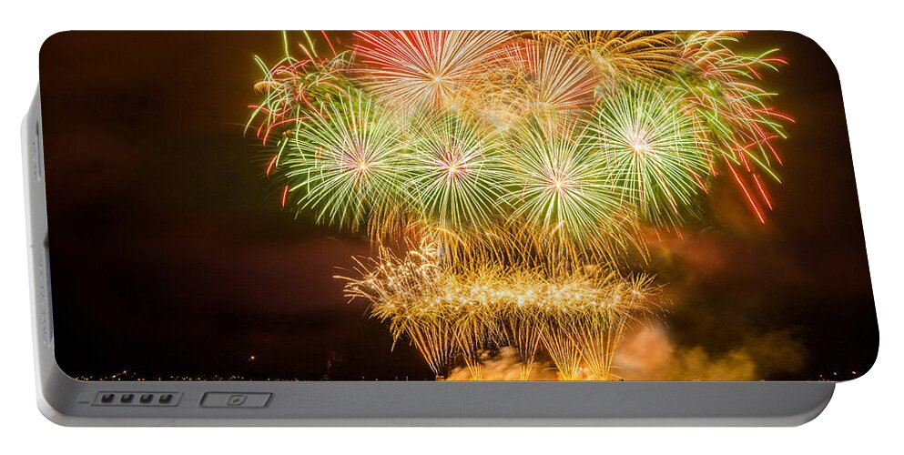China Firework Portable Battery Charger featuring the photograph Fireworks over English Bay Vancouver by Peter V Quenter