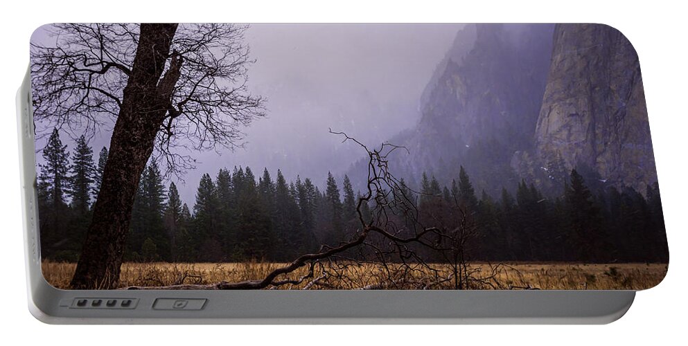 First Snow In Yosemite Valley Portable Battery Charger featuring the photograph First Snow In Yosemite Valley by Priya Ghose