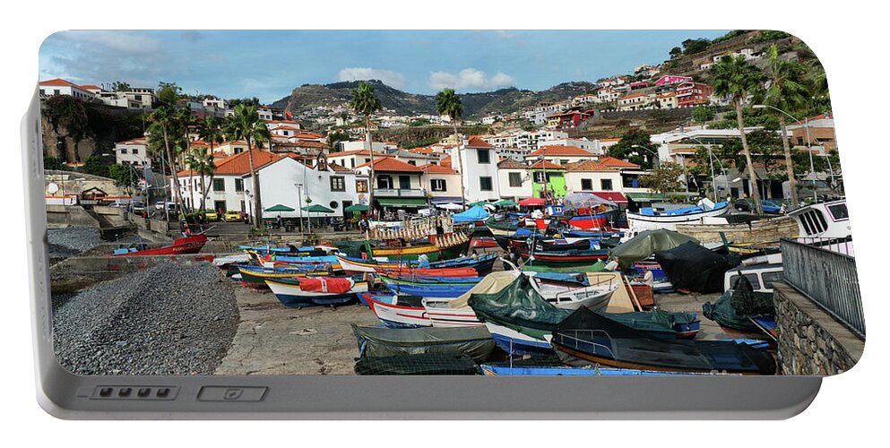 Madeira Portable Battery Charger featuring the photograph Fishing Boats by Lynn Bolt