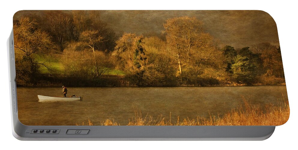Fishing Portable Battery Charger featuring the photograph Fishing On Thornton Reservoir Leicestershire by Linsey Williams
