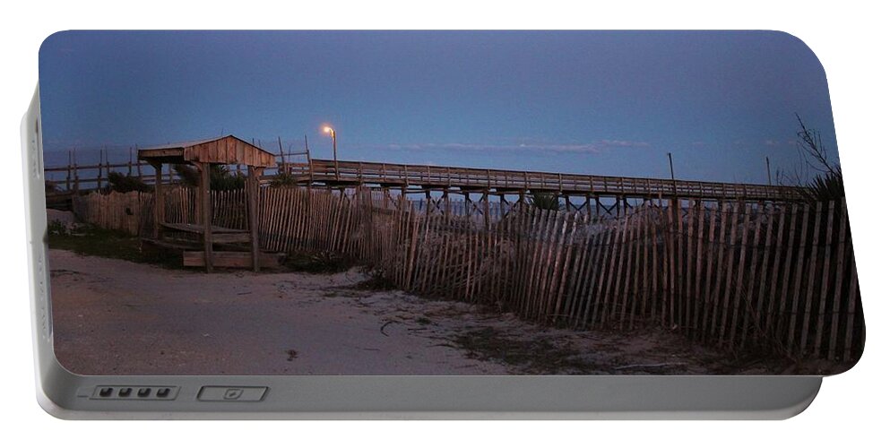 Local Portable Battery Charger featuring the photograph Fishing Pier At Night by Cynthia Guinn