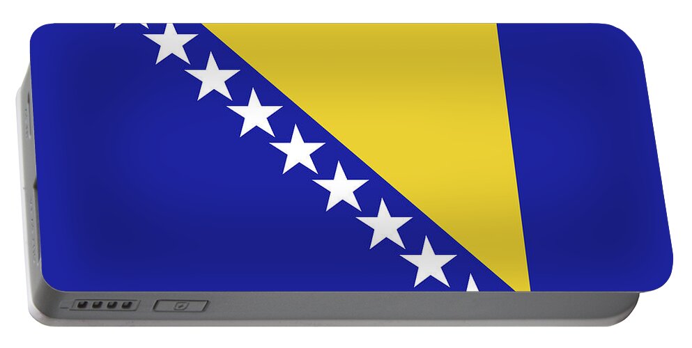 Bosnia Portable Battery Charger featuring the digital art Flag of Bosnia and Herzegovina by Roy Pedersen
