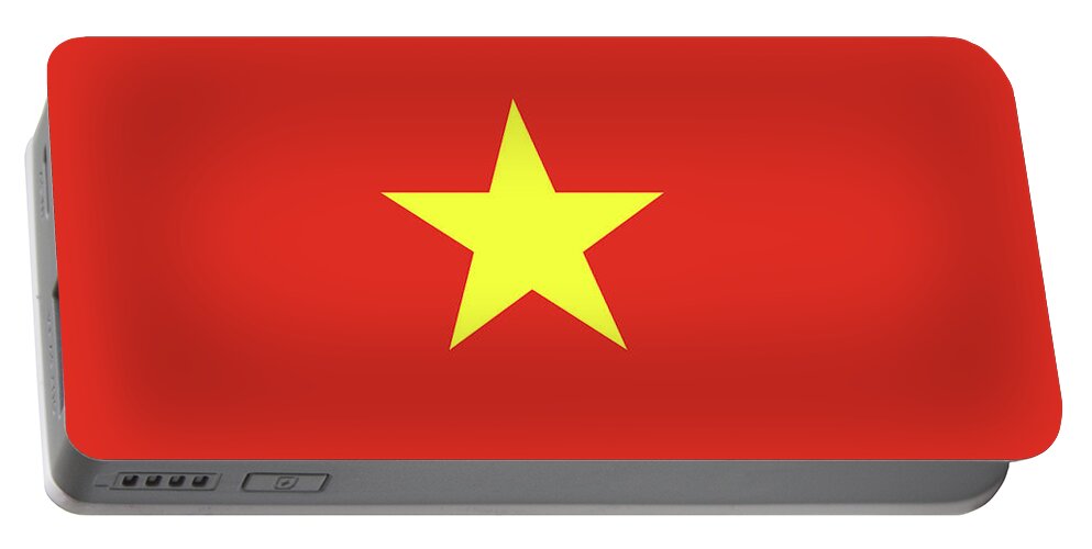 Asia Portable Battery Charger featuring the digital art Flag of Vietnam by Roy Pedersen