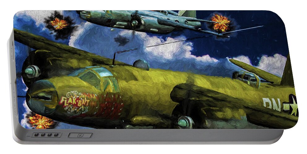 Martin B-26 Marauder Portable Battery Charger featuring the photograph Flak Bait - Oil by Tommy Anderson