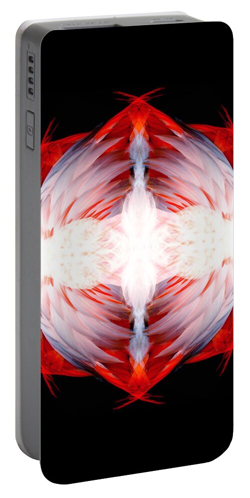 Flamingo Portable Battery Charger featuring the digital art Flamingo Feathers Grow by M E