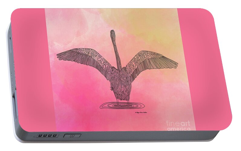 Bird Portable Battery Charger featuring the digital art Flamingo2 by Megan Dirsa-DuBois