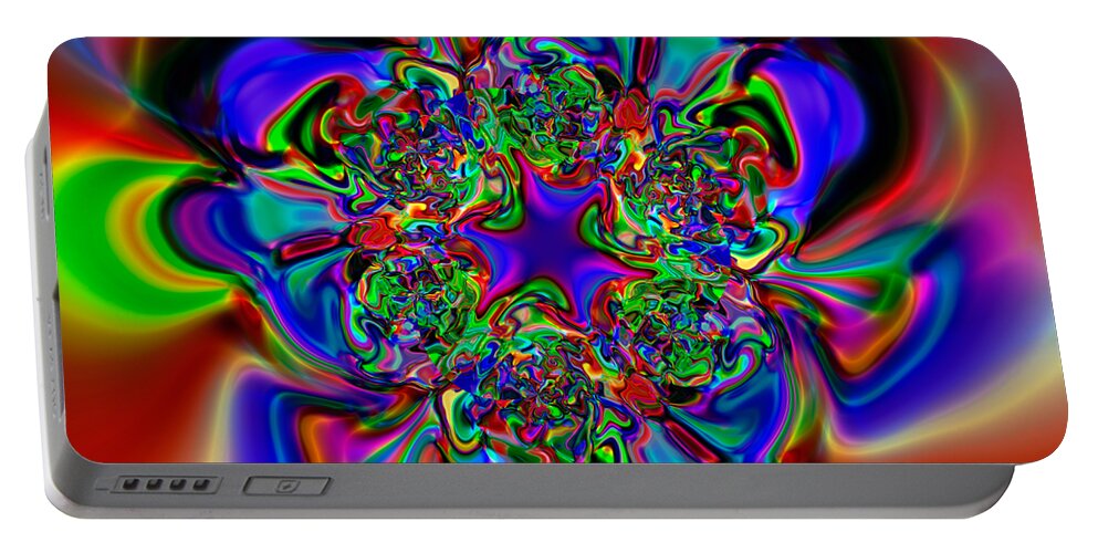 Abstract Portable Battery Charger featuring the digital art Flexibility 49L by Rolf Bertram