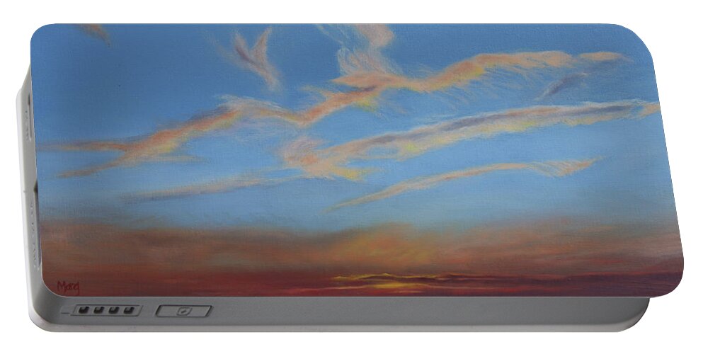 Clouds; Flight; Contemplation; Spirit Portable Battery Charger featuring the painting Flight by Marg Wolf