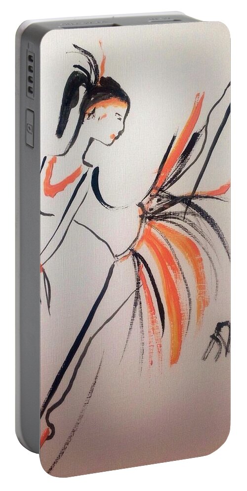 Fancy Portable Battery Charger featuring the painting Flight of fancy by Judith Desrosiers