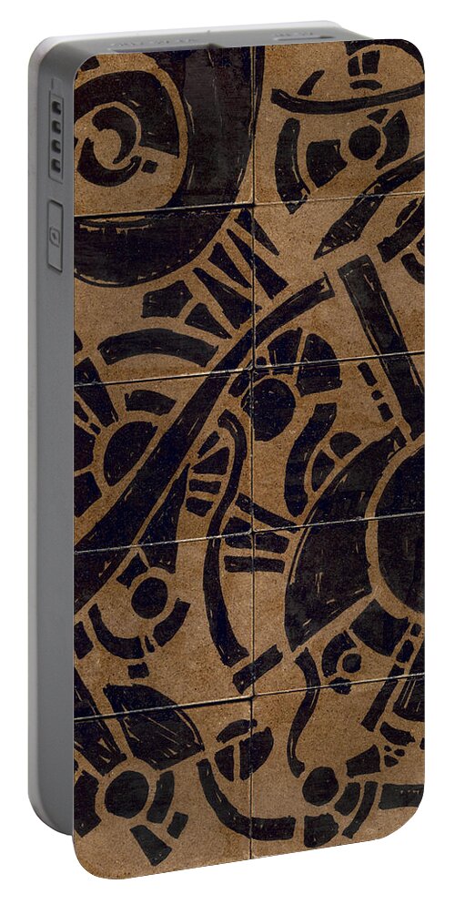 Pattern Portable Battery Charger featuring the drawing Flipside 1 Panel B by Joseph A Langley