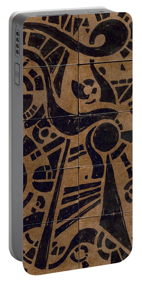 Pattern Portable Battery Charger featuring the drawing Flipside 1 Panel C by Joseph A Langley