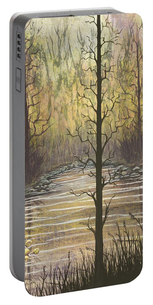 Sunset Portable Battery Charger featuring the painting Floater by Jack Malloch