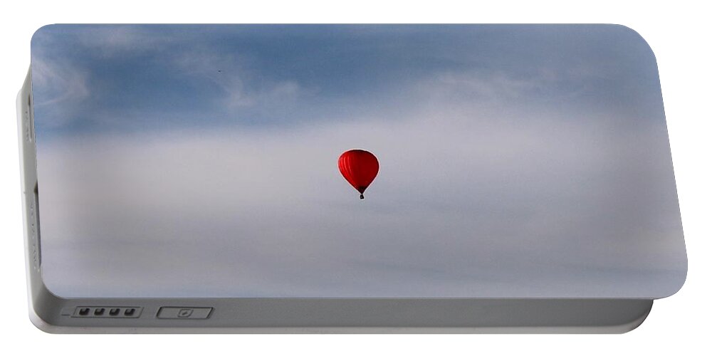 Hot Air Balloon Portable Battery Charger featuring the photograph Floating High by Christy Pooschke