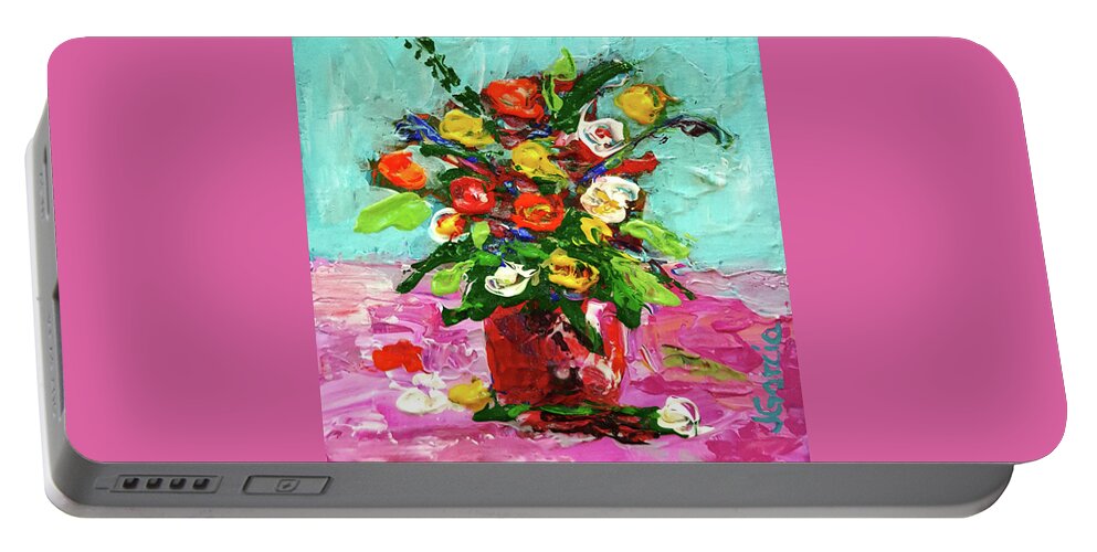 Floral Portable Battery Charger featuring the painting Floral Arrangement by Janet Garcia