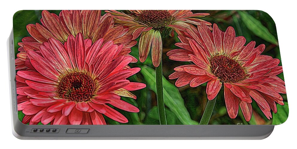 Flowers Portable Battery Charger featuring the photograph Floral Pink by Deborah Benoit