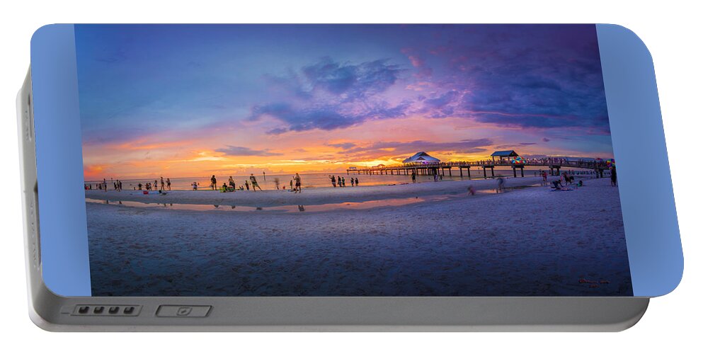 Pier Portable Battery Charger featuring the photograph Florida Beach Fun by Marvin Spates