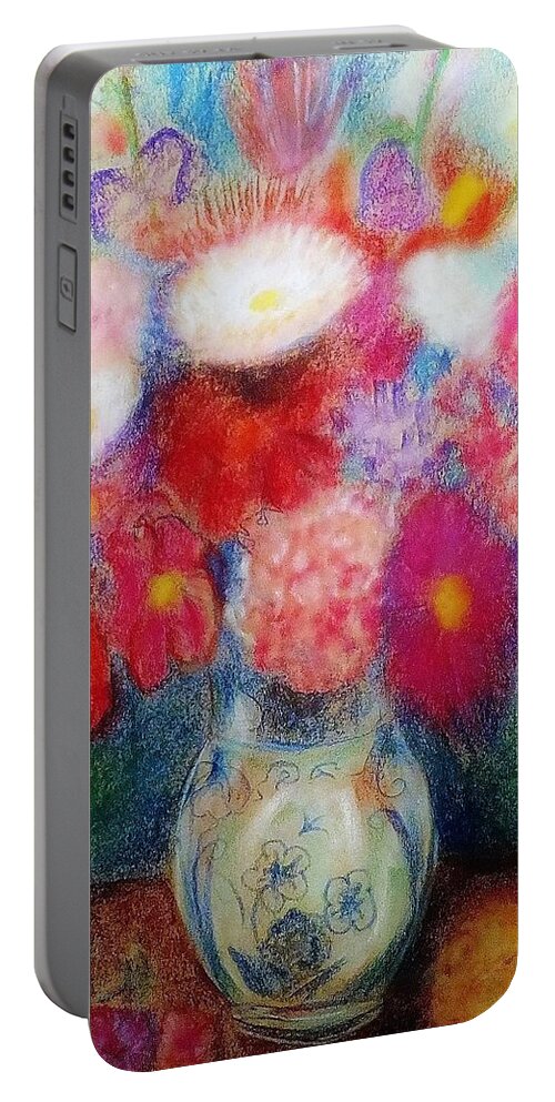 Flowers Portable Battery Charger featuring the drawing Flower Arrangement by Denise F Fulmer