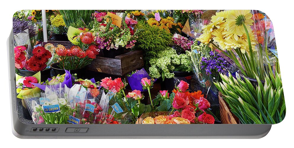 Flowers Portable Battery Charger featuring the photograph Flower Market by Steve Ondrus