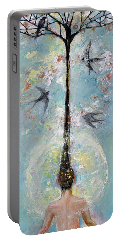 Flower Portable Battery Charger featuring the painting Flower Mind by Manami Lingerfelt