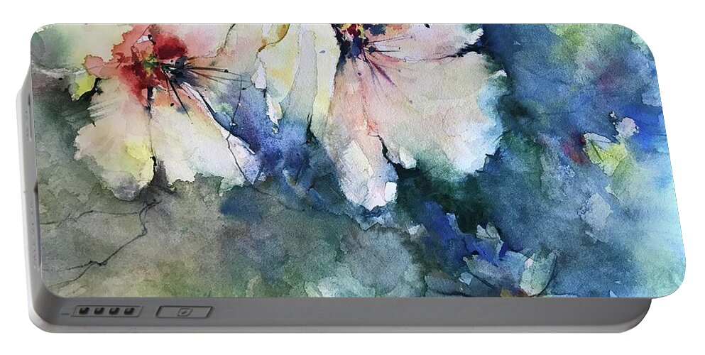 Watercolour Portable Battery Charger featuring the painting Flower Series  Uploaded For Kaye by Robin Miller-Bookhout