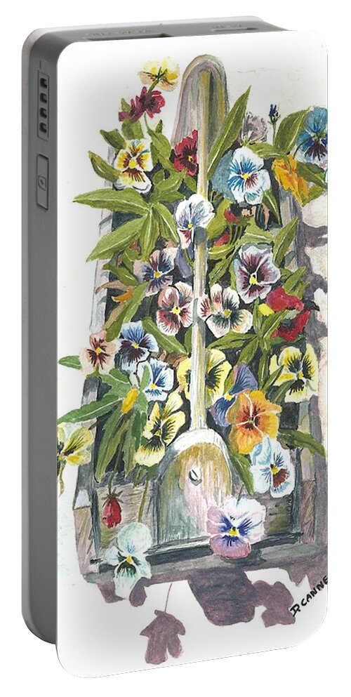 Box Portable Battery Charger featuring the painting Flowerbox by Darren Cannell