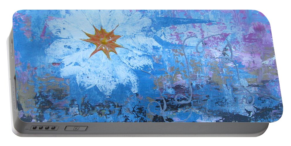 Land Portable Battery Charger featuring the painting Flowers 19 by Jacqueline Athmann