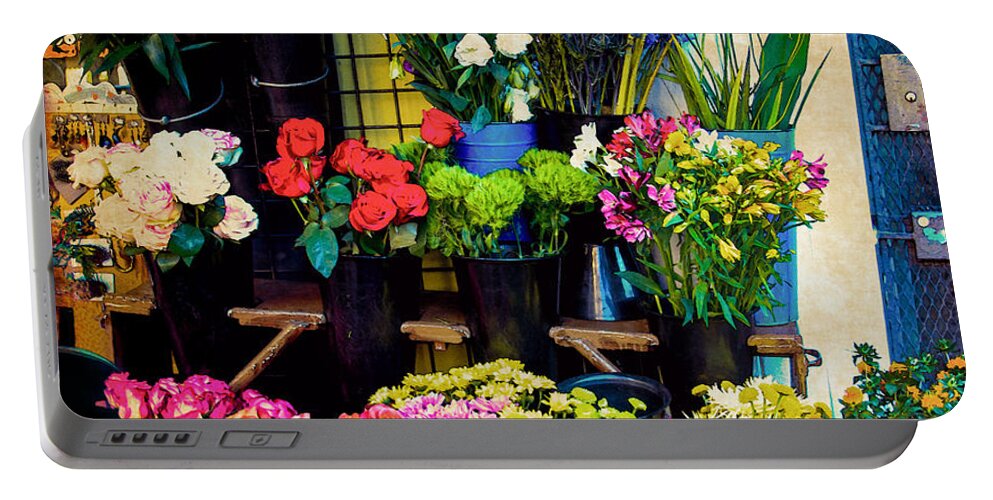 Bonnie Follett Portable Battery Charger featuring the photograph Flowers for Sale by Bonnie Follett