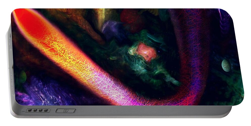 Space Portable Battery Charger featuring the digital art Flowers of Heaven by David Neace CPX