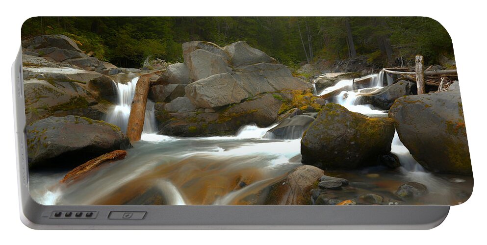  Portable Battery Charger featuring the photograph Flowing Along Ven Trump Creek by Adam Jewell