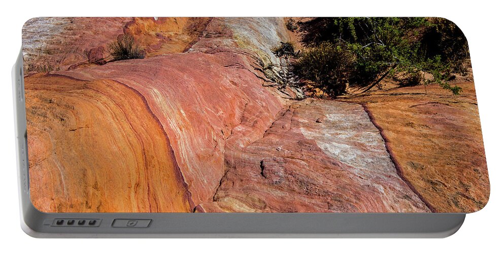 Valley Of Fire Portable Battery Charger featuring the photograph Flowing Rock by Stephen Whalen