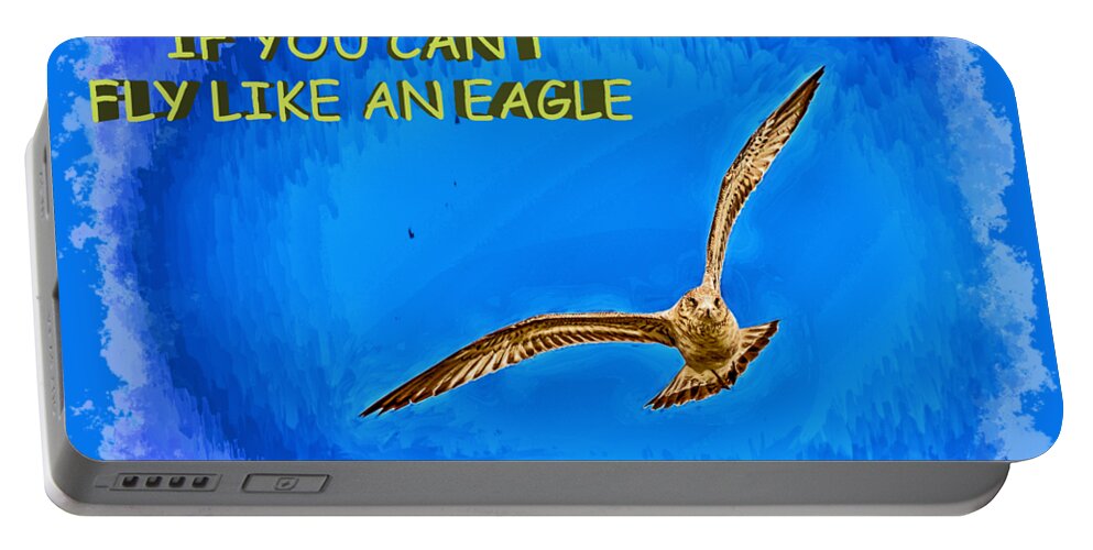 Animal Portable Battery Charger featuring the photograph Flying Gull by John M Bailey